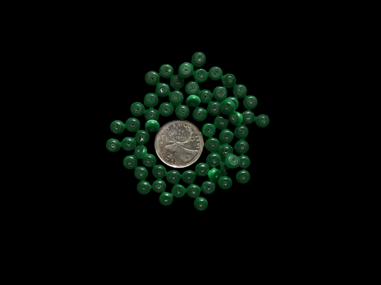 Green Cats Eye Loose Rondelle Beads