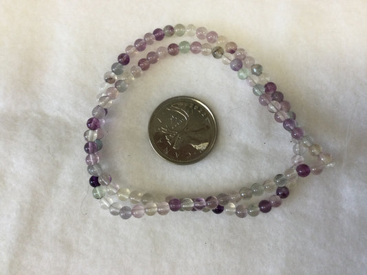 4mm Rainbow Fluorite Bead Strand