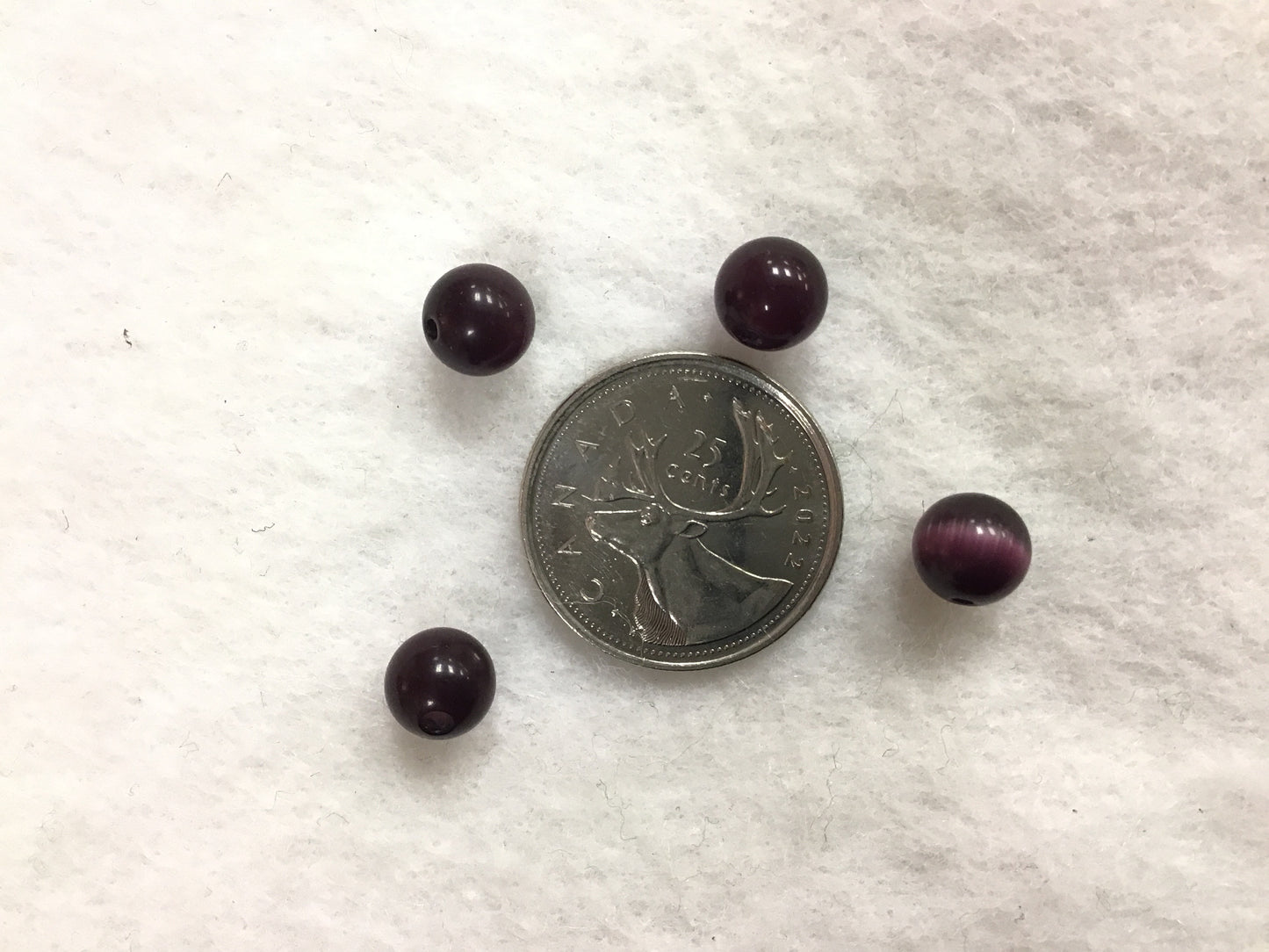 8mm purple cats eye bead