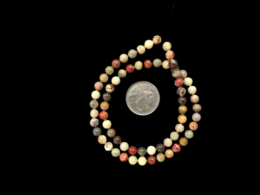 6mm Silverleaf Jasper Strand 15”