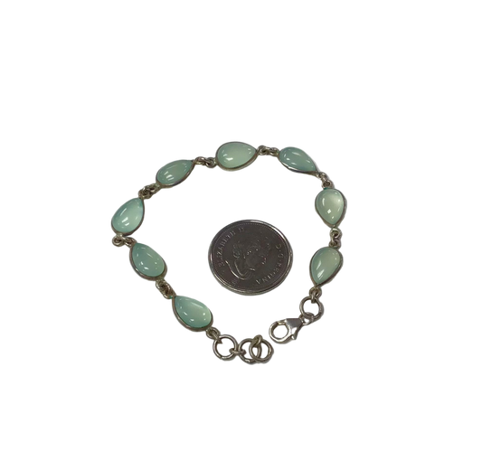 Teardrop Aquamarine Bracelet in Silver