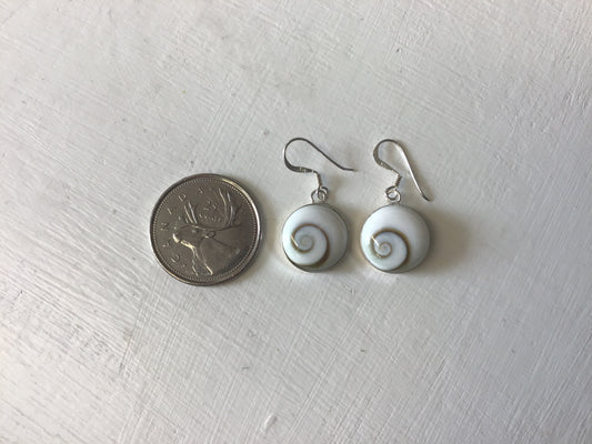 Round Silver Eye of Shiva Earrings