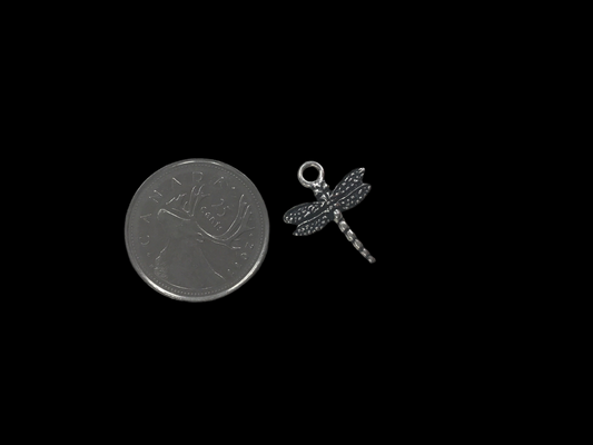 Antique Silver Plated Dragonfly Charm