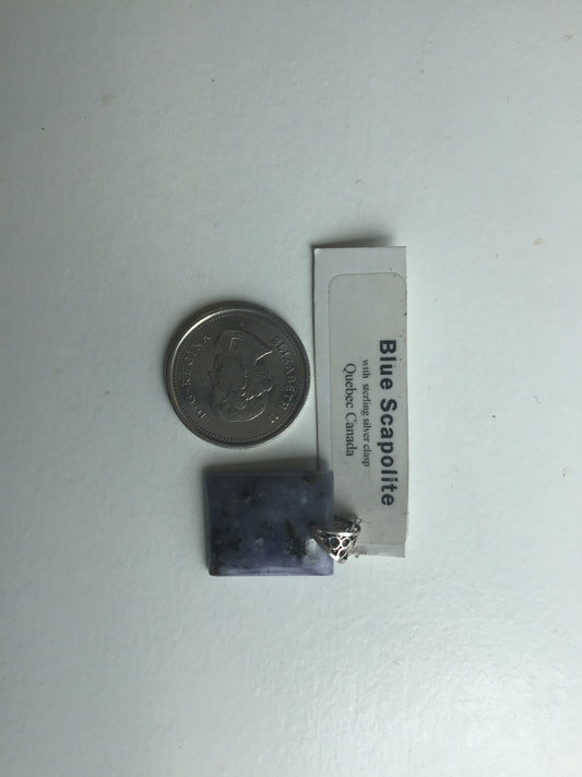 Blue Scapolite Pendant, rectangle