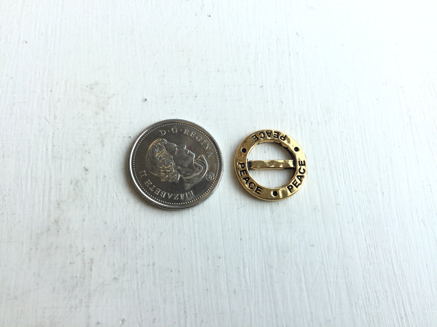 Antiqued Gold Plated Peace Cord Slide