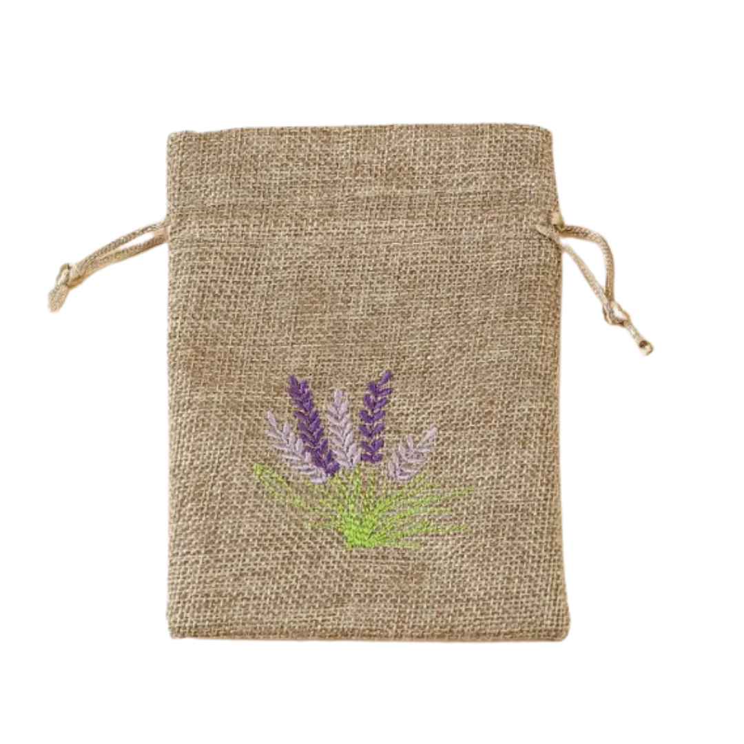 Bag With Embroidered Lavender