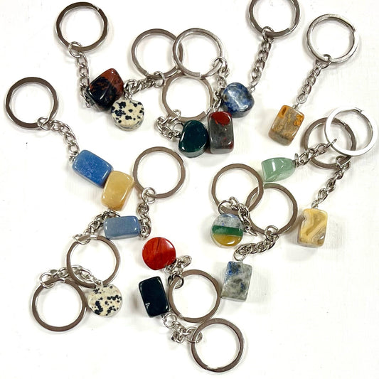 Assorted Tumbled Stone Keychains