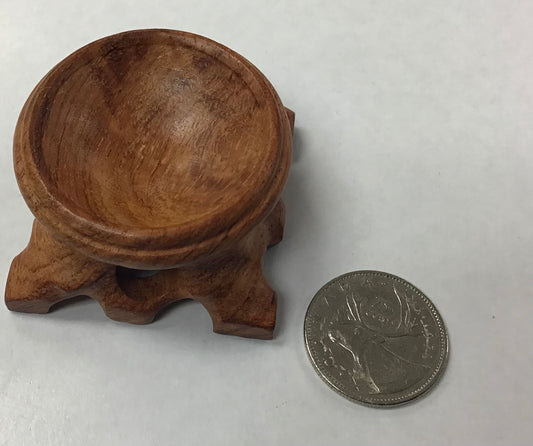 Wooden Stand for Spheres with Carved Base