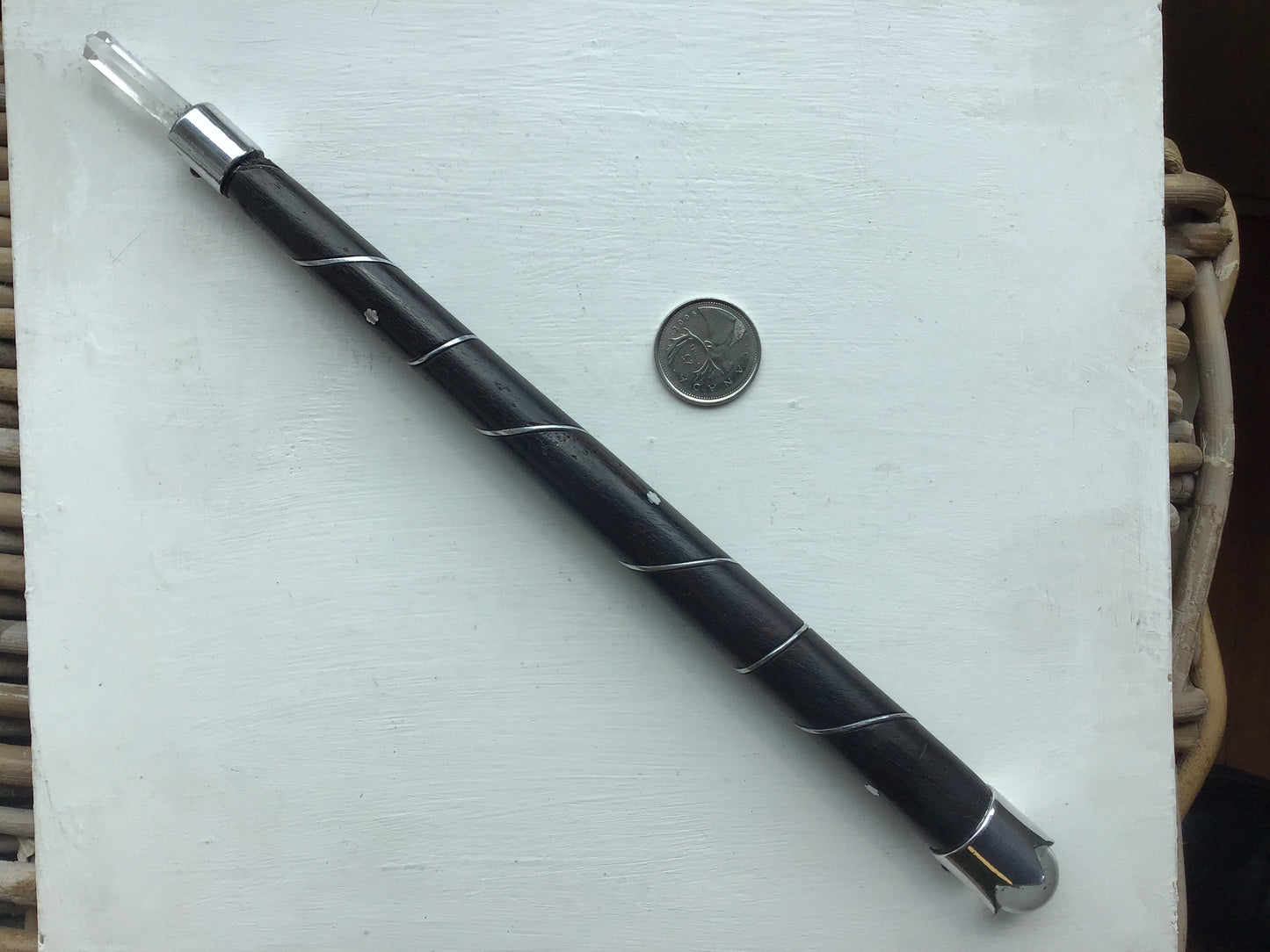 Rose wood Quartz Wand