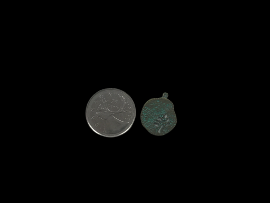 Patina Green Brass (Plated) Fern Cut Out Pendant
