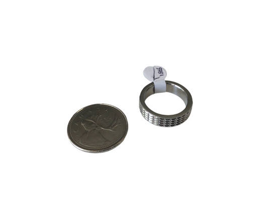 Simple Silver Studded Ring