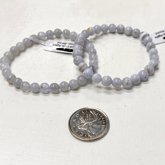 6-7mm Blue Lace Agate Bracelet