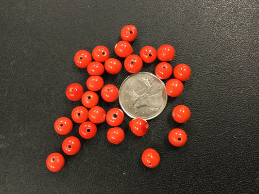 8mm Red Ceramic Bead