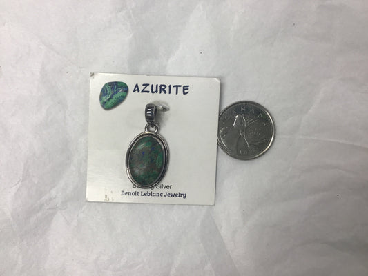 Azurite pendant oval