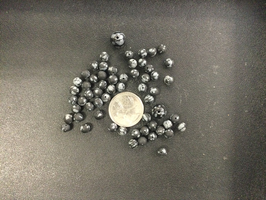 Snowflake Matte Obsidian Beads