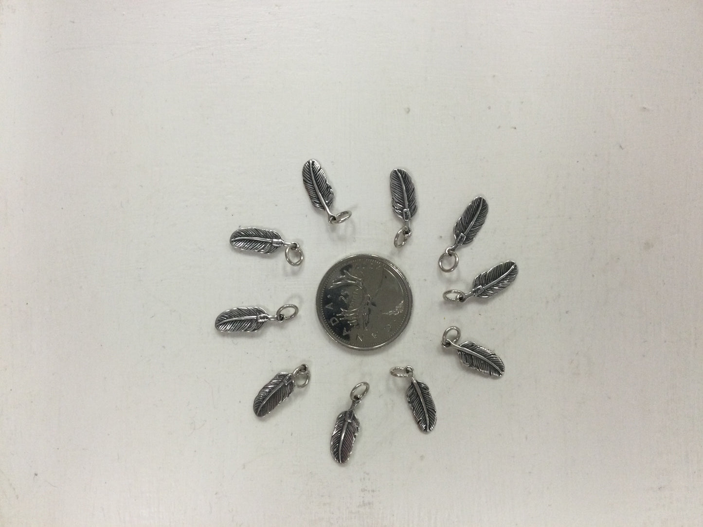 Silver Feather Charm