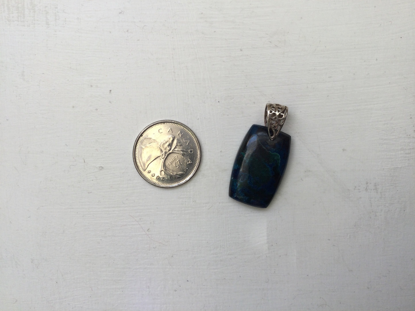 Shattuckite pendant, rectangle