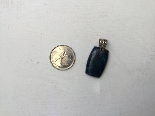 Shattuckite pendant, rectangle