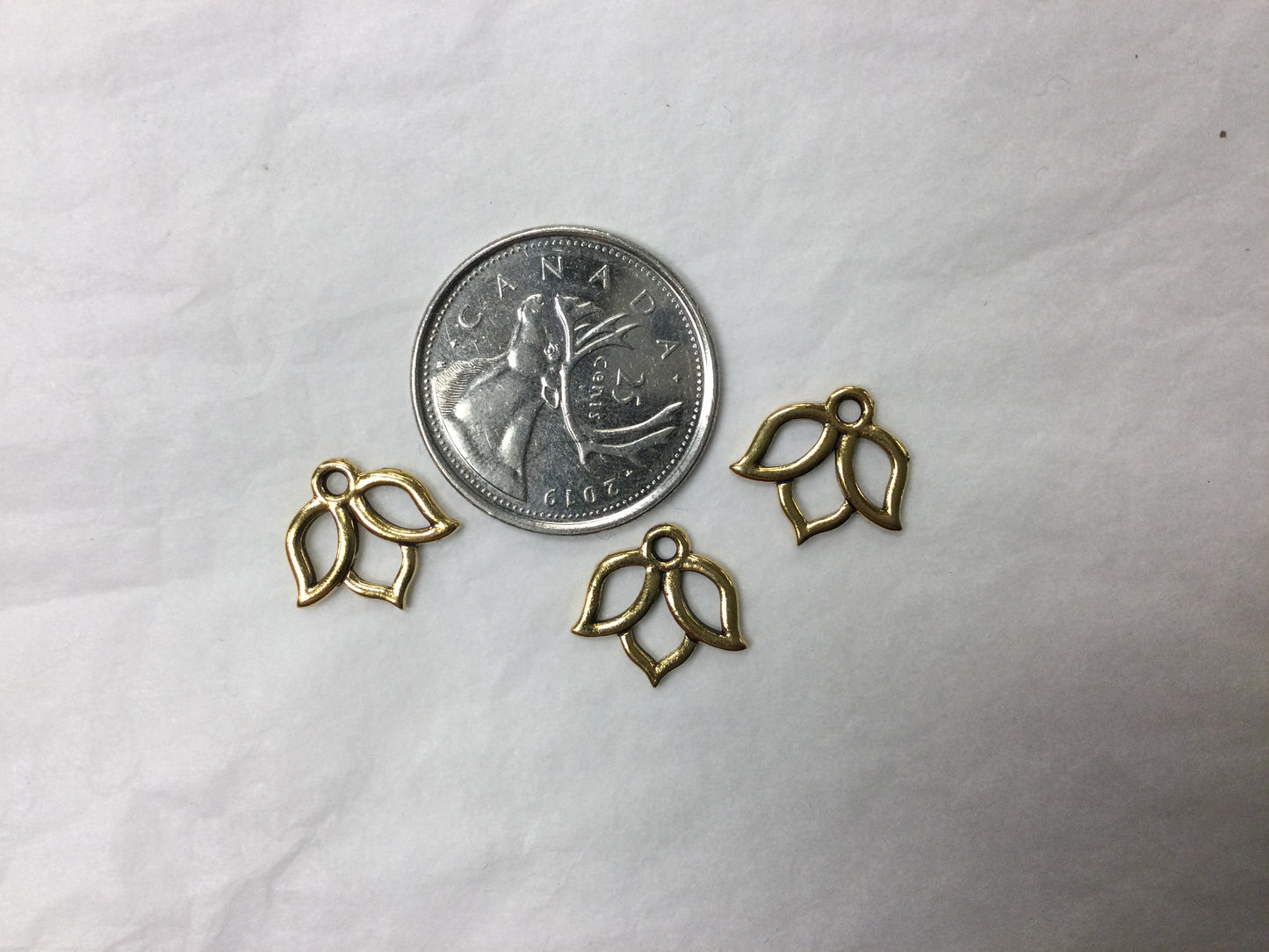 Silver Lotus Charm (three petals)