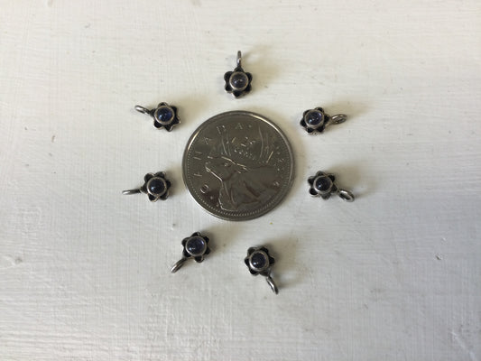 Silver Iolite Flower Charm