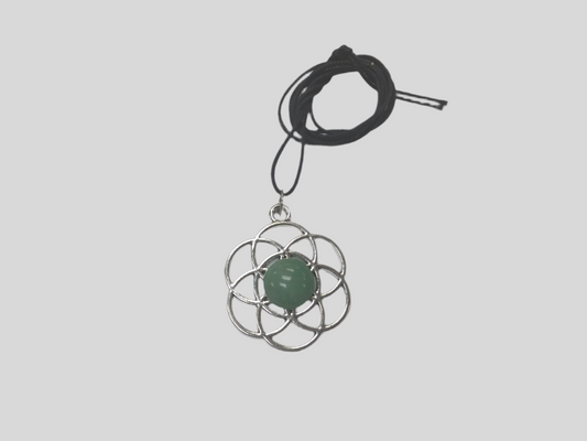 Flower of Life Necklace Green Aventurine