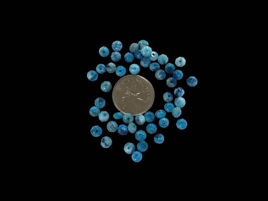 Faceted Dyed Blue Agate Rondelle