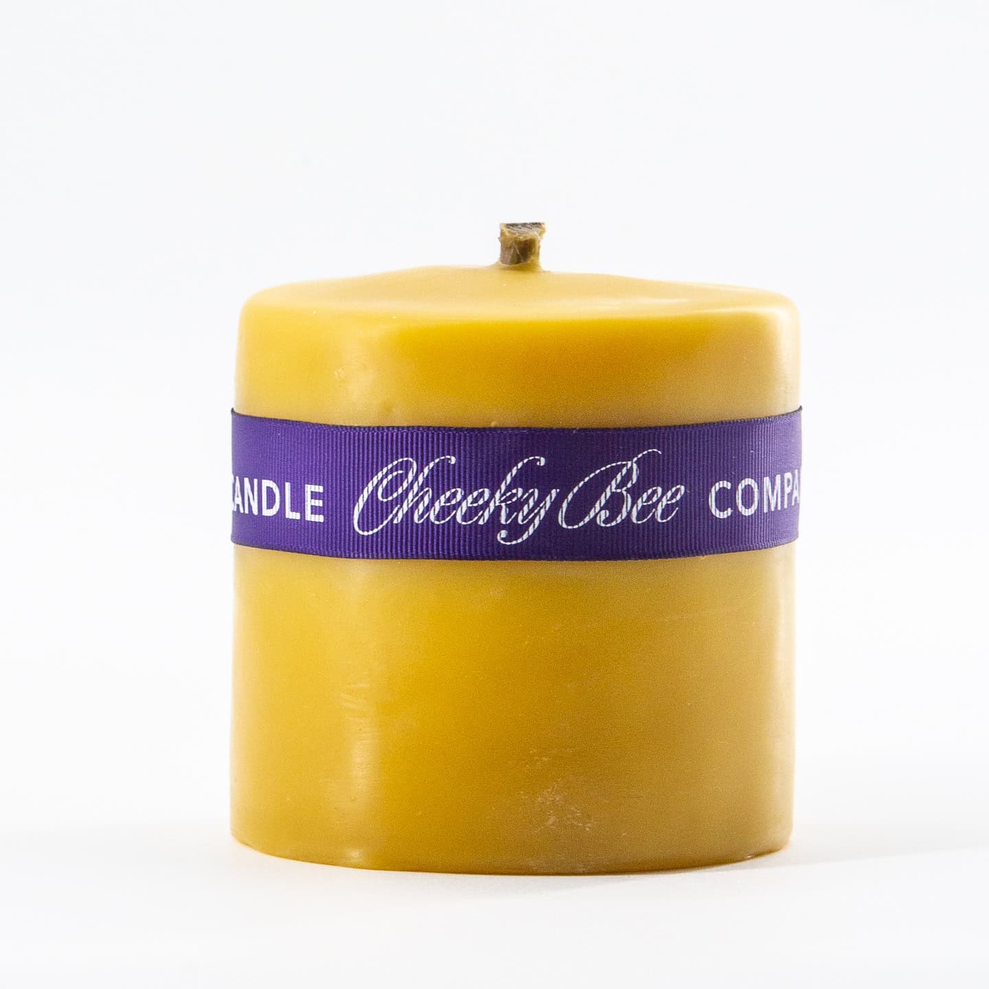 Gold Pillar Beeswax Candle, 4x4