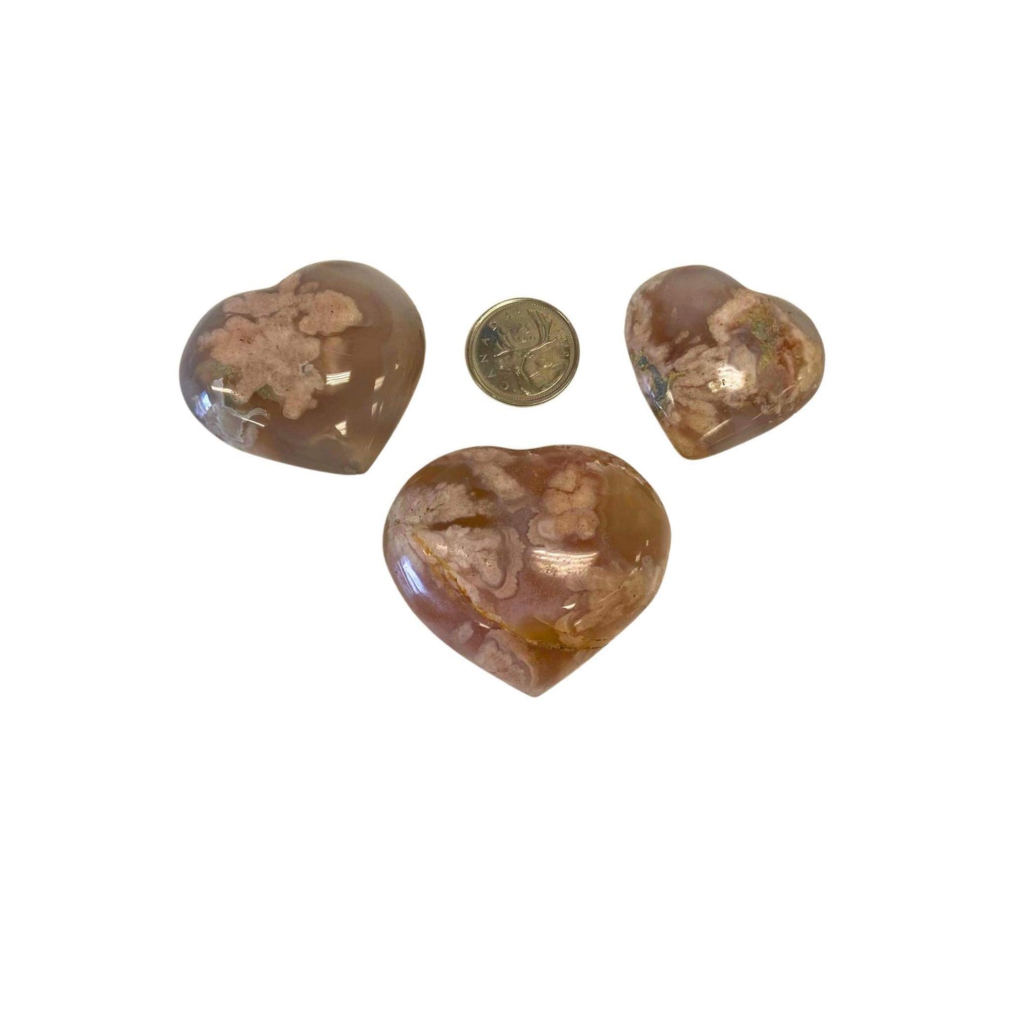 Flower Agate Heart Stone