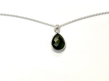 Load image into Gallery viewer, Sterling Silver Faceted Crystal Teardrop Necklace
