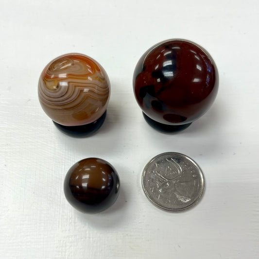 Brown & Red Agate Spheres (Small)
