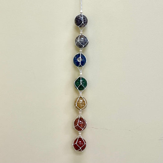 7 Chakra Orgonite Spheres Macrame Hanging