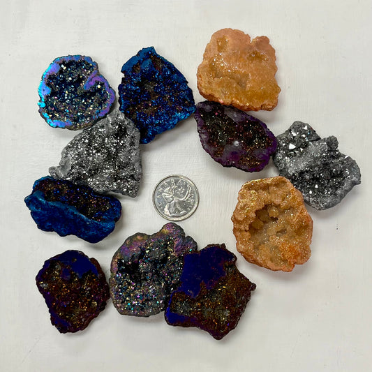 Aura Quartz Geode Clusters (Assorted Colours) *no box