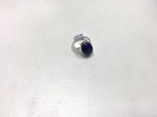 Lapis Lazuli Rounded Oval Set in Silver Size 7