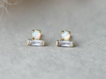 Gold Plate Opalite Studs