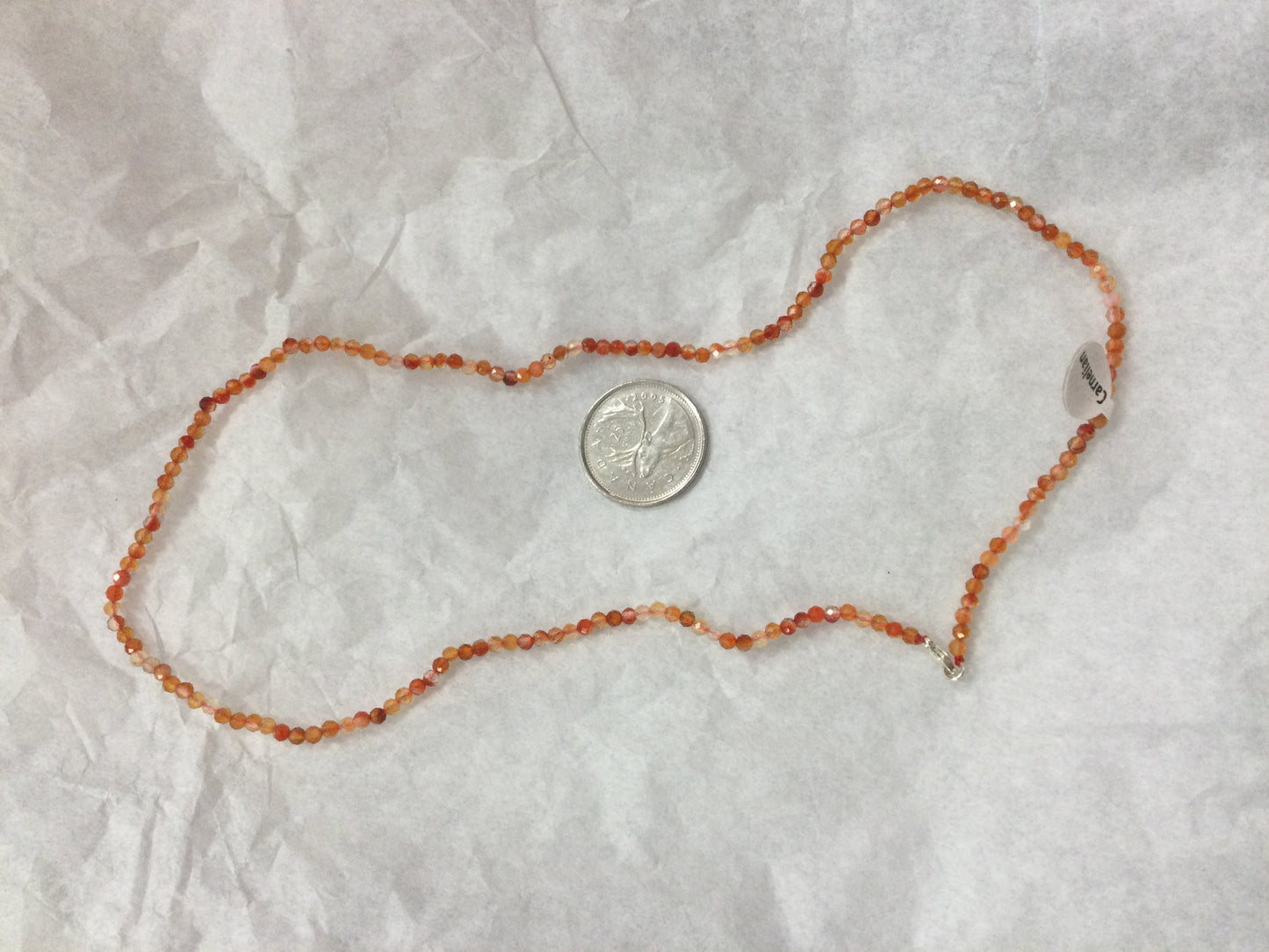 Carnelian necklace 17”