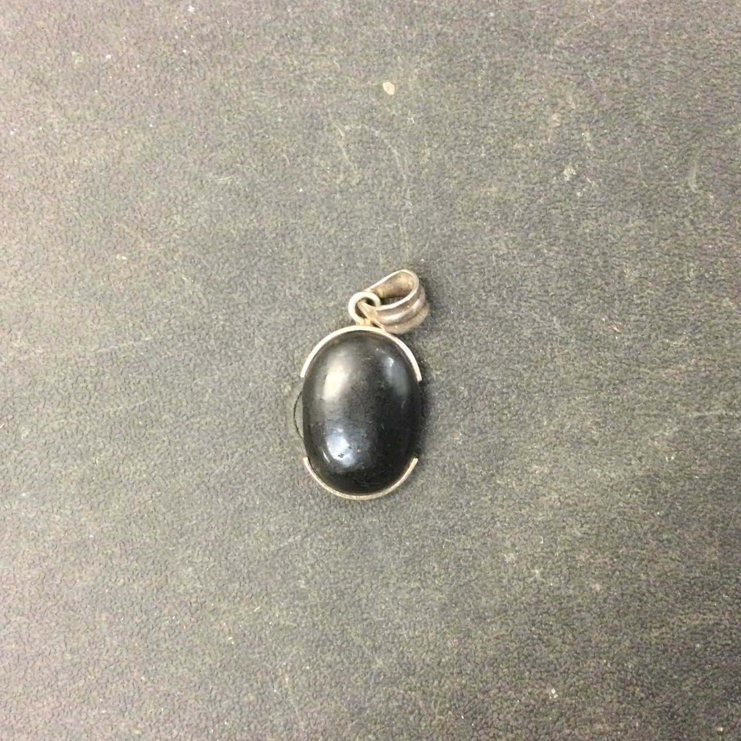 Shungite silver oval pendant