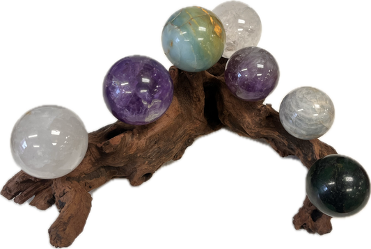 Natural Wooden Display for Spheres – 5 Holders