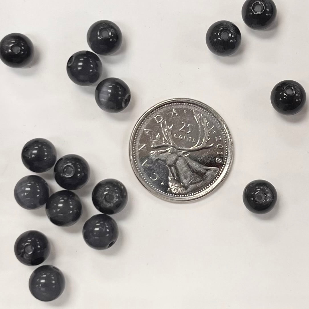 8mm Blue-Grey Cat's Eye Beads