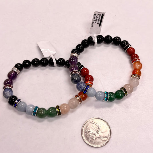 8mm 7 Chakra & Shungite Bracelet