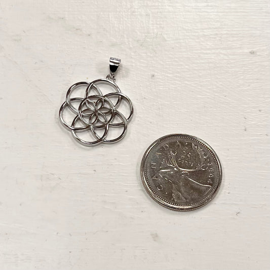 22mm Silver Seed of Life Pendant