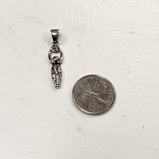 Silver Pentacle Goddess Pendant