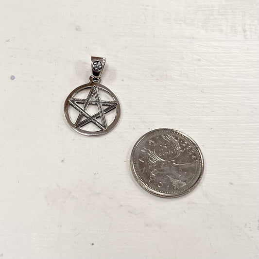 10mm Silver Pentacle Pendant