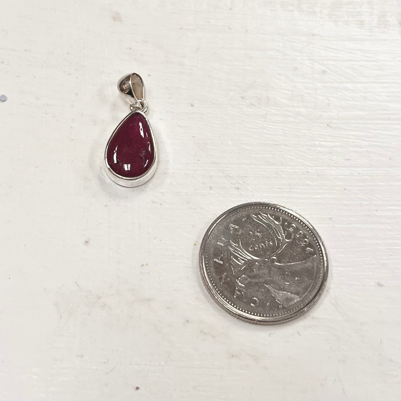 Simply Ruby Pendant in Silver