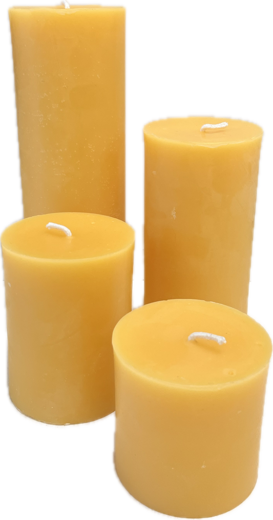 Beeswax Pillar Candles - Yellow