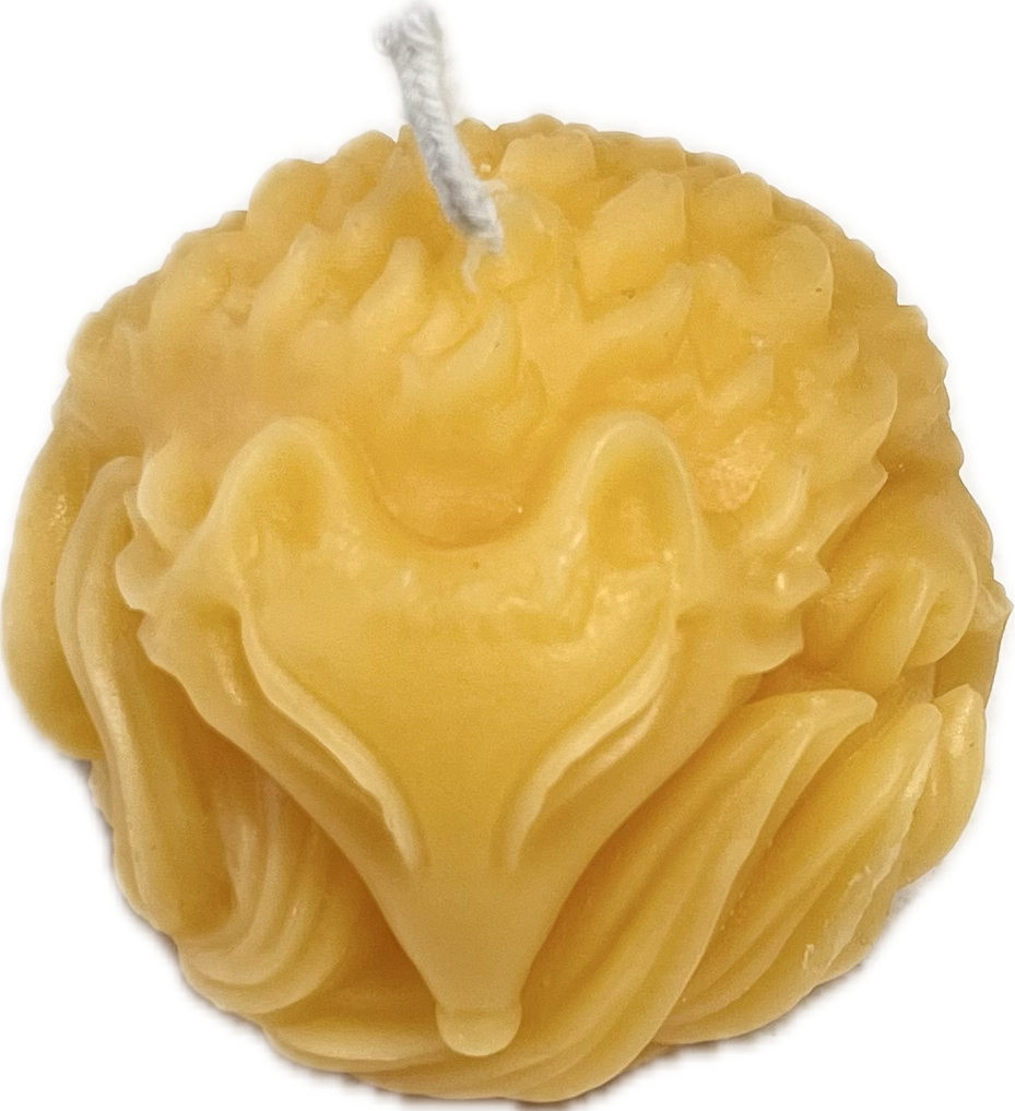 Fox Ball Beeswax Candle