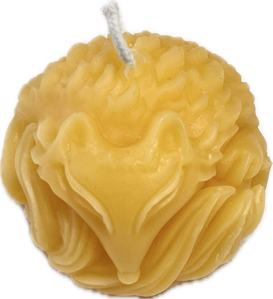 Fox Ball Beeswax Candle
