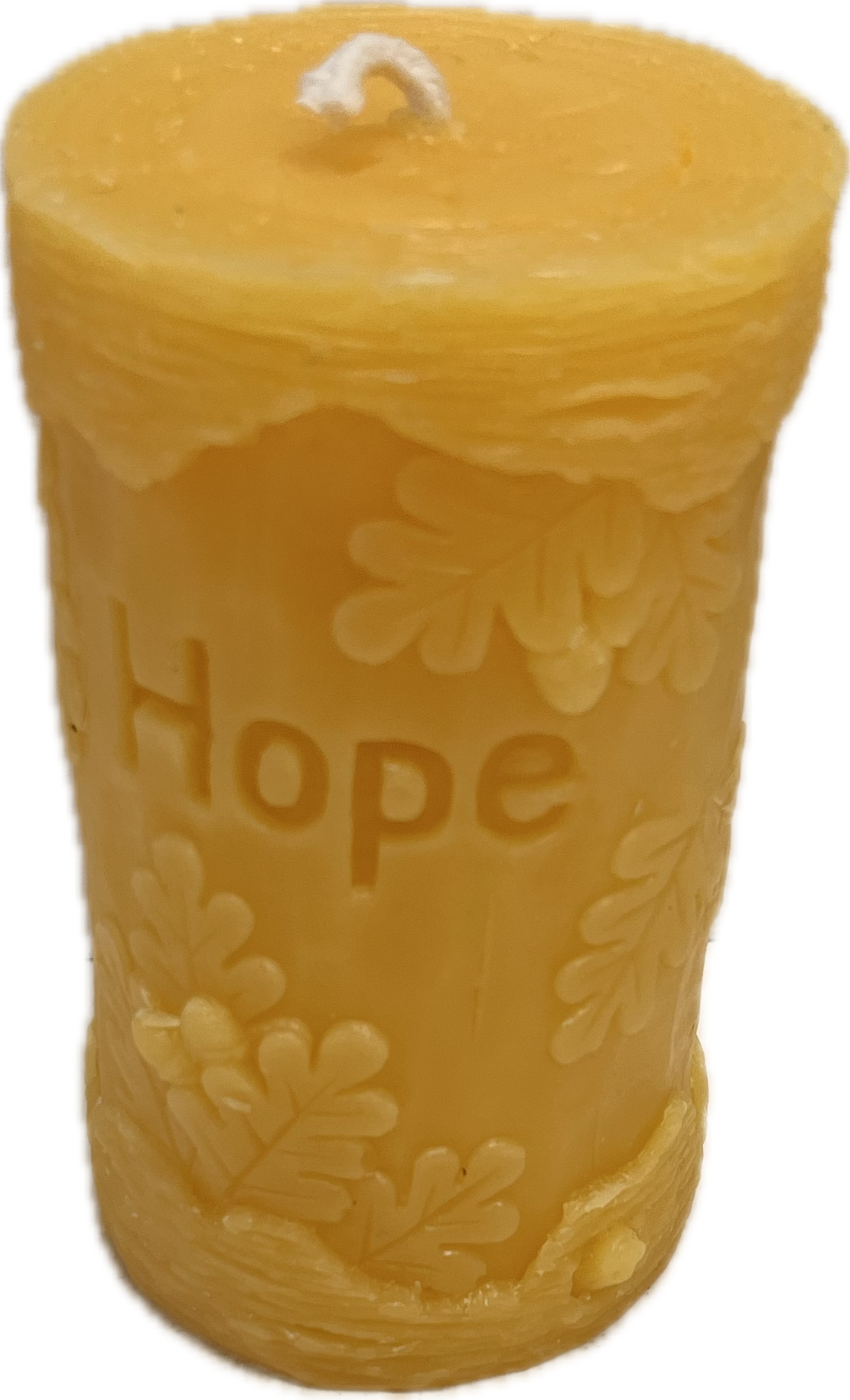 Woodland Engraved Beeswax Pillars - Hope, Peace, Love
