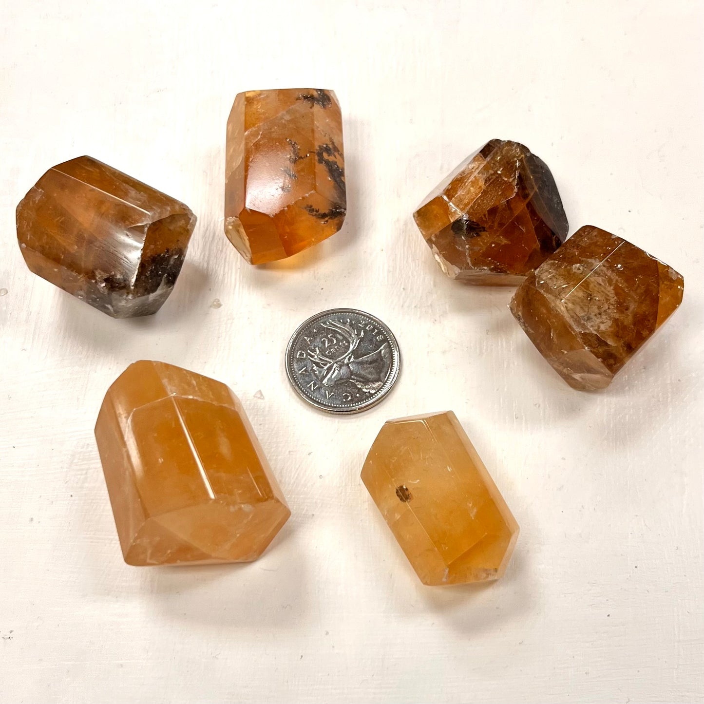 Polygonal Honey Calcite