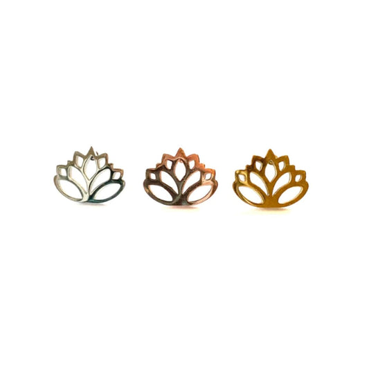 Lotus Stud Earrings Silver