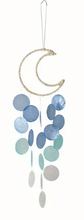 Load image into Gallery viewer, Hanging Ornament Decorative Wooden Moon Shape Seashell Wind Chime
